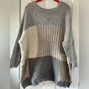 Loft Multicolor crewneck 3/4 sleeve sweater